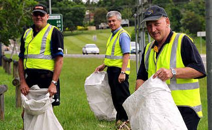 HARD YARDS: Rotary Club of Gympie Cooloola members Bruce Walker, Paul Medway and Wally Emmerson get ready to clean up this weekend. HARD YARDS: Rotary Club of Gympie Cooloola members Bruce Walker, Paul Medway and Wally Emmerson get ready to clean up this weekend.